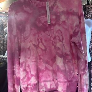 Lululemon Pink‎ Velour Warm Down Crew Neck sweater